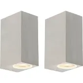 QAZQA Sett med 2 Moderne Vegglamper Aluminium 2-lys IP44 - Baleno