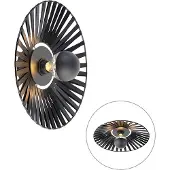 QAZQA Rustikk vegglampe sort 40 cm - Leia
