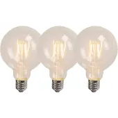 LUEDD Sett med 3 E27 LED-glødetråd G95 4W 320lm 2700K