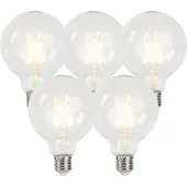 LUEDD Sett med 5 dimmbare LED-pærer E27 G95 5W 470lm 2700K