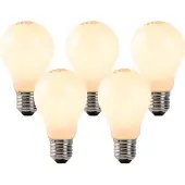 LUEDD Sett med 5 E27 LED flammefilamentpærer opalglass 3W 250lm 2200K
