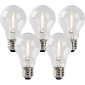 LUEDD Sett med 5 E27 LED-pærer A60 1W 80lm 2200K