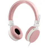 STREETZ Hodetelefoner, 3,5 mm, fjernkontroll, 1,5 m kabel, rosa