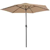 vidaXL Parasoll med metallstang 300 cm gråbrun