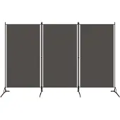 vidaXL Romdeler 3 paneler antrasitt 260x180 cm