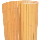vidaXL Dobbelsidet hagegjerde PVC 90x500 cm gul