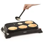 Domo DO8709P pannekakemaskin 1000 W, 6 pannekaker, Family Crêpes, svart