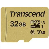 Transcend Micro Sdhc 500s 32gb Class 10 Uhs-i U3 V30+adapter Minnekort