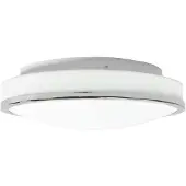 LINDBY LED-taklampe Lyss, Ø 34 cm, kromfarget, IP44