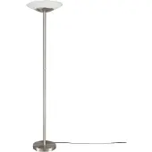LINDBY LED-gulvlampe Ragna, nikkel, metall, dimbar
