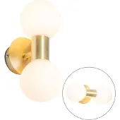 QAZQA Moderne vegglampe gull IP44 2-lys - Cederic