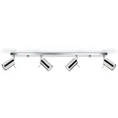Sollux Downlight Round, krom, 4 lyskilder lineære