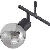 LINDBY Eridia takspot, svart, 6 lyskilder, lang