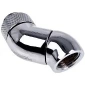 Alphacool Eiszapfen Connector Series Double 45° Angle Adapter - Vinklet armaturadapter for væskekjølesystem - sølvnikkel