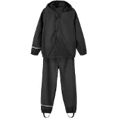 Name it Regntøy m. Seler - Noos - PU - Svart - - 1 år (80) - Regntøy