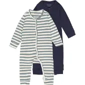 Minymo Jumpsuit - 2-pack - Goblin Blue - - 1 år (80) - Jumpsuit