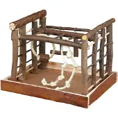 Trixie Natural Living lekeplass av tre for undulater - L 35 x B 29 x H 25 cm