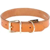 Heim Buffalo lærhalsbånd, cognac - Str. 55: 40 - 50 cm