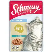 Schmusy Ragout Kitten i saus 22 x 100 g - Kalkun