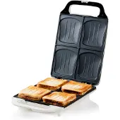 Domo DO9064C smørbrødgrill 1,8 kW, 4 XL-sandwicher, Family Croque XXL