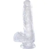 King Cock Whit Balls 6 Inch Klar