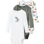Name it Laurel Wreath Dino Langarmet Body 3 Enheter