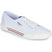 Pepe Jeans for woman. PLS31287 Trainers Brady Basic blue white (37), Fabric, Flat, Laces, Casual, Sustainable