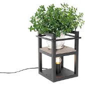 QAZQA Industriell bordlampe svart med tre - Cage Rack