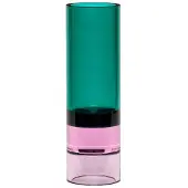 Hubsch Astro telysholder, grønn/rosa, krystallglass, 15 cm