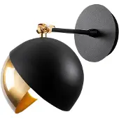 Opviq Vegglampe Berceste 252-A, svart/gull, metall, Ø 20 cm