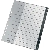 Leitz Recycle - Inndeler - 12 deler - fortrykt: 1-12 - extra wide - med fliker - svart