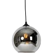 QAZQA Art Deco Pendellampe Sort med Røykglass - Wallace
