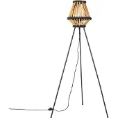 QAZQA Oriental gulvlampe med stativ i bambus med svart - Evalin