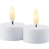 Sirius Sille oppladbar telys Ø4 x 2,2 cm, Hvit, 2 stk.