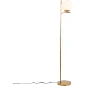 QAZQA Art Deco gulvlampe gull og opalglass - Flore