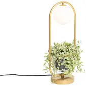 QAZQA Art Deco bordlampe gull med hvitt glass - Isabella