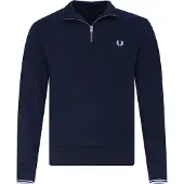 Fred perry for man. M3574 Navy blue half-zip sweatshirt (L), Casual, Cotton