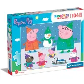 Clementoni Puslespill Maxi Gurli Gris winter, 104 brikker 2D Puslespill