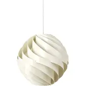 Gubi hengelampe Turbo, alabast hvit glanset, Ø 36 cm,