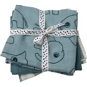 Done by Deer Stoffklutene - 3-pack - 70x70 cm - Deer Friends Blu - - OneSize - Gulpeklut