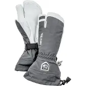 Hestra Army Leather Heli Ski, 3-finger Skihansker, Grey
