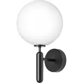 Nuura utendørs vegglampe Miira, Ø 20 cm, svart/opal