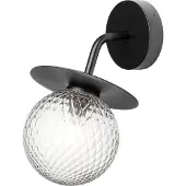 Nuura utendørs vegglampe Liila, bredde 16 cm, svart/klar
