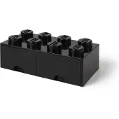 LEGO Svart, 8-knotters oppbevaringskloss med skuffer 5006248
