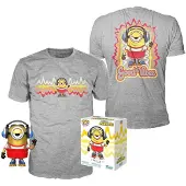 Funko POP! Minions Og T-skjorte: Eksklusiv Metallisk Rulleskøytende Stuart-figur