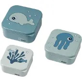 Done by Deer Snackbox - Sea Friends - 3-pack - Blå - - OneSize - Matboks