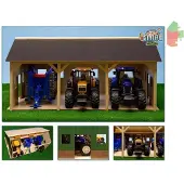 Kids Globe - Agricultural Shed Wood for 3 Tractors 1:16
