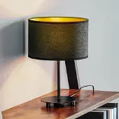 Duolla Bordlampe Golden Roller, svart/gull, høyde 30 cm