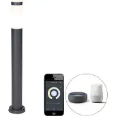 QAZQA Smart utelampe stolpe antrasitt 80 cm inkl. Wifi P45 - Rox