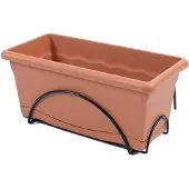 Plastiken 74819 Balkongkasse Med Integrert Plate Og Antrasittfarget Støtte 60x24 Cm